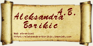 Aleksandra Borikić vizit kartica